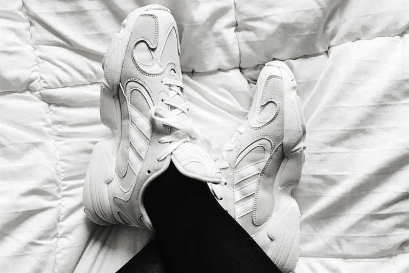 adidas Originals YEEZY Wave Runner Desert Rat 500 Mashup Inspired Yung 1 Silhouette Chunky Sneaker On Feet Look