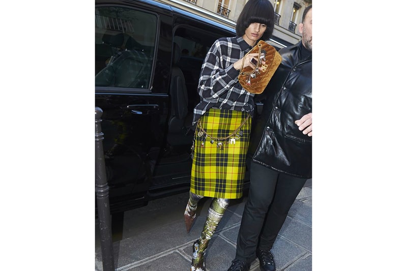 Balenciaga Spring/Summer 2018 Campaign Plaid Skirt Top Over The Knee Boots