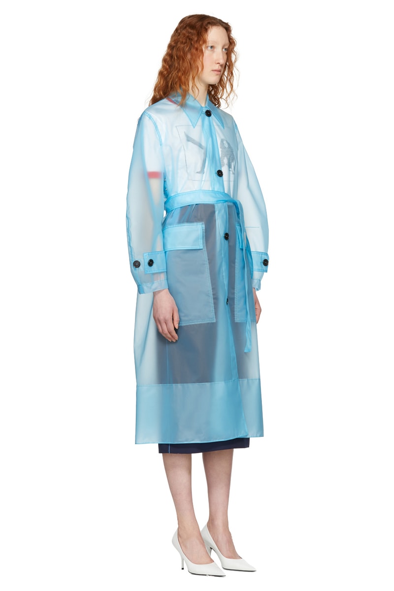 Calvin Klein Clear Blue Plastic Coat 2018 Trend Translucent Blue Raf Simons
