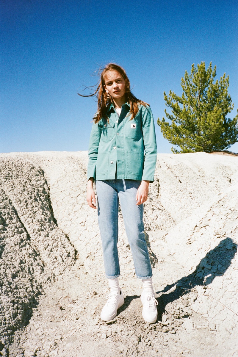 Carhartt WIP Spring/Summer 2018 Lookbook Soft Teal Jacket Front View