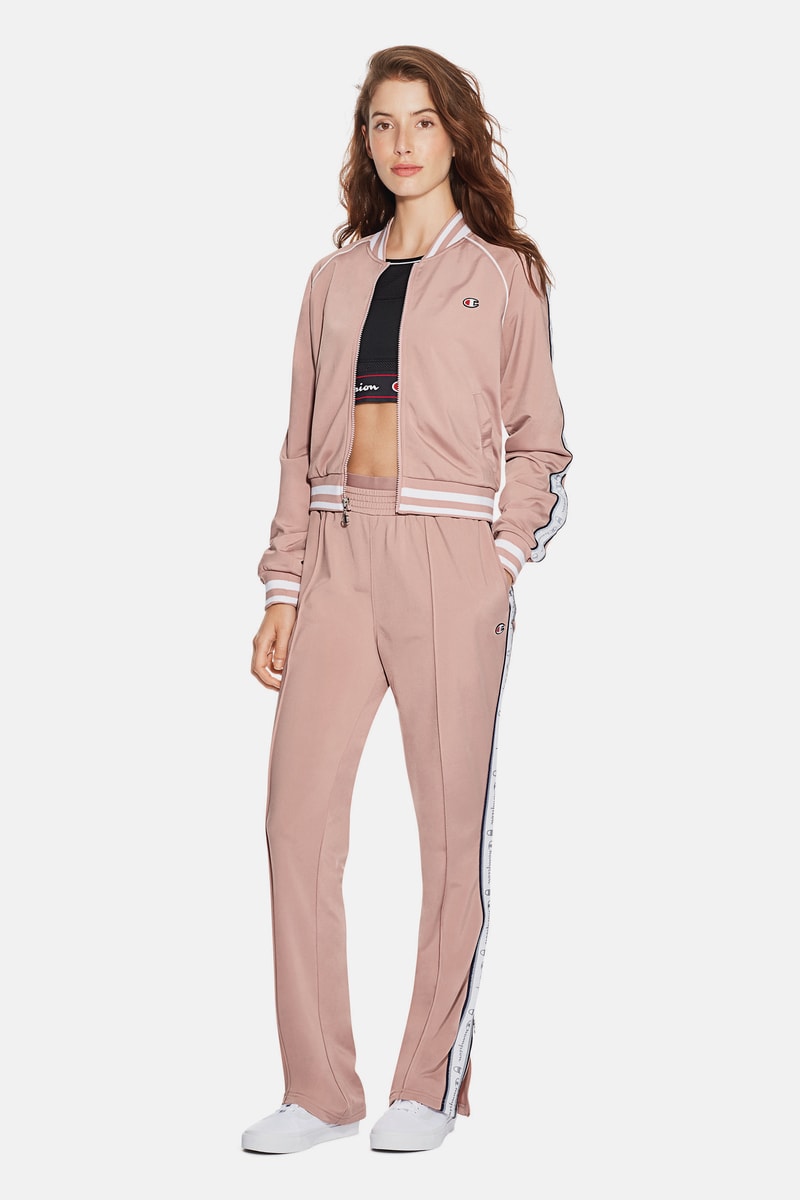 Champion Dream Pink Logo Tracksuit Jacket Pants Trousers Satin Silk Sporty Rose Pastel Valentine's Day