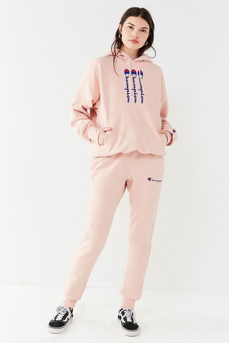 Champion Urban Outfitters Novelty Graphic Hoodie Pink