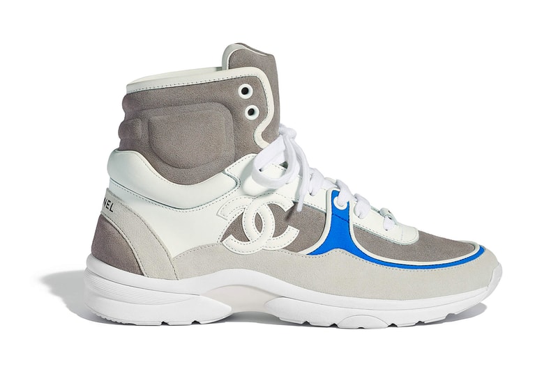 Chanel Spring Summer 2018 Pre-Collection Pre-Spring Sneaker Logo CC Double C Karl Lagerfeld Grey White
