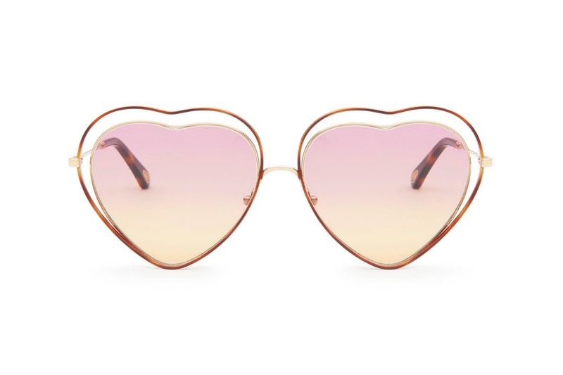 Chloe Poppy Sunglasses Havana Pink Yellow Heart