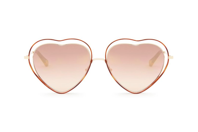 Chloe Poppy Sunglasses Havana Pink Mirror Heart