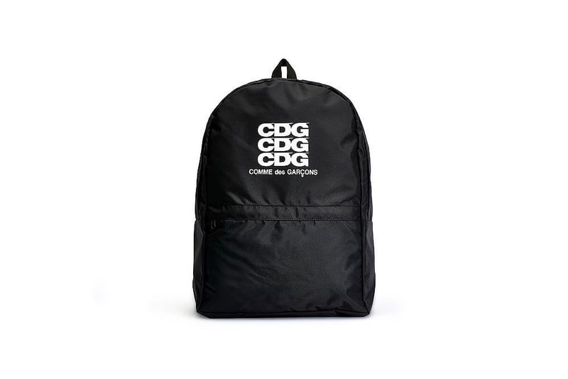 COMME des GARÇONS Logo Rucksack Backpack Black White CDG