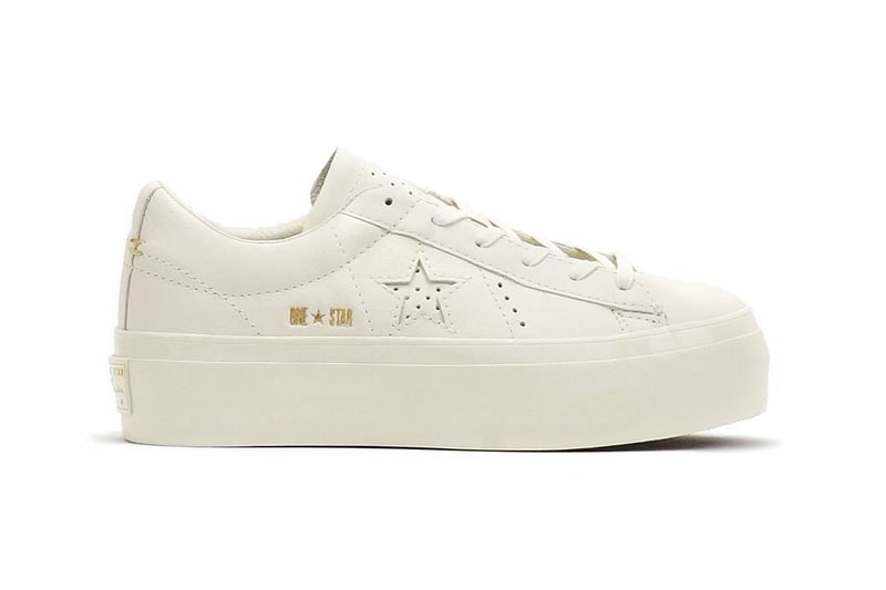 Converse One Star Platform Premium Egret Black Leather