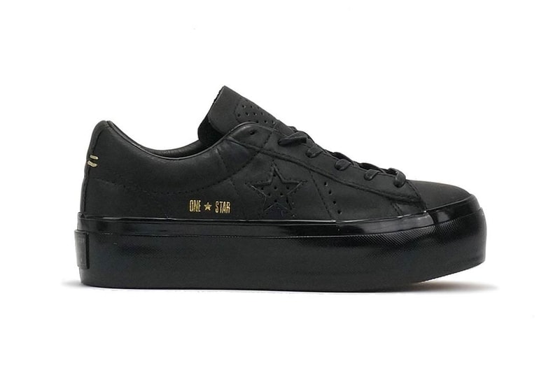 Converse One Star Platform Premium Egret Black Leather