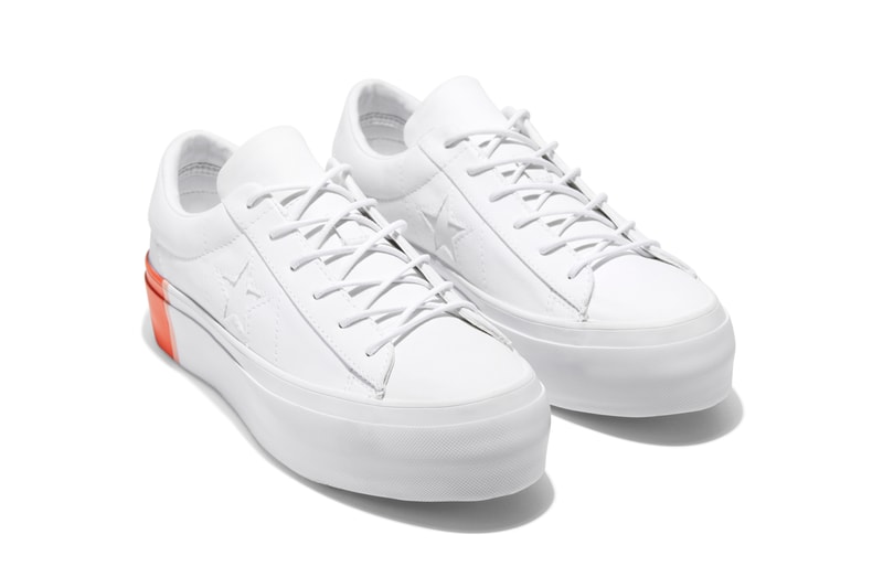 Converse One Star Colorblocked Platform White/Bright Poppy