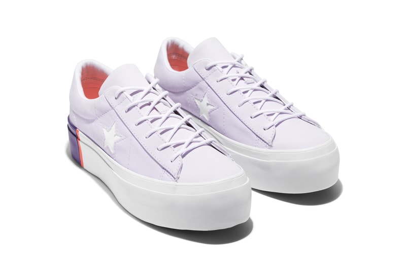Converse One Star Colorblocked Platform Grape/Rush Coral