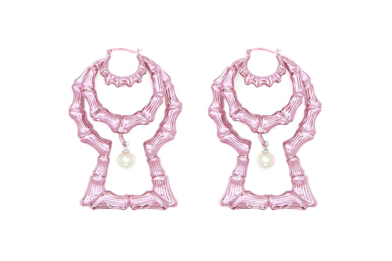 Chrishabana Good Girl Bad Girl Bamboo Earrings Pink Rihanna Paper Magazine