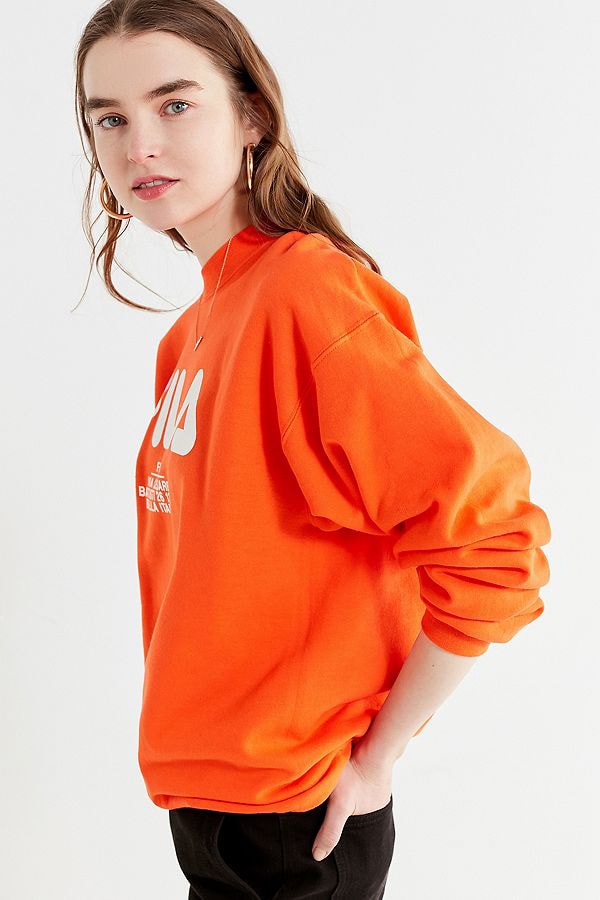 FILA urban outfitters sweater sweatshirt logo orange retro bright where to buy womens