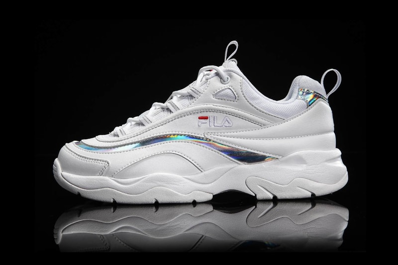 FILA Ray Bright Pink Gray White Silver Rainbow