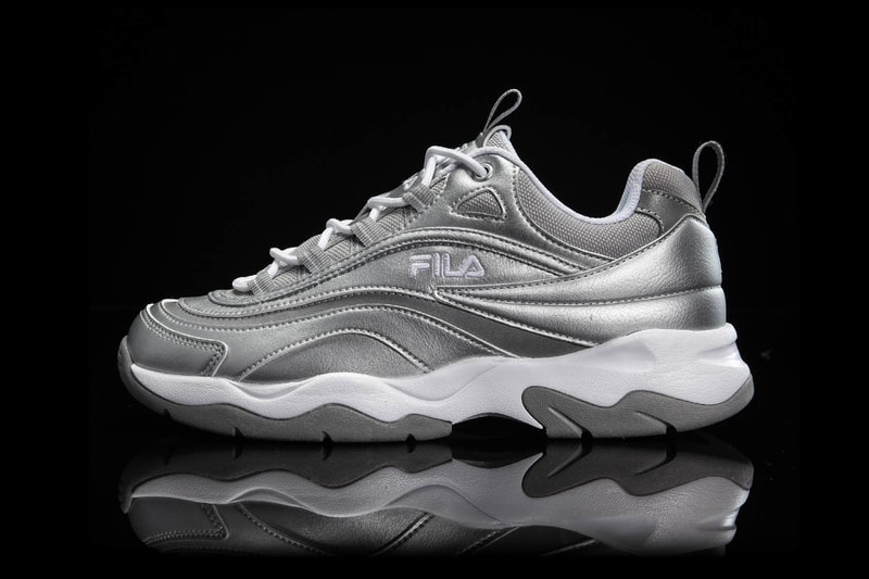 FILA Ray Bright Pink Gray White Silver Rainbow