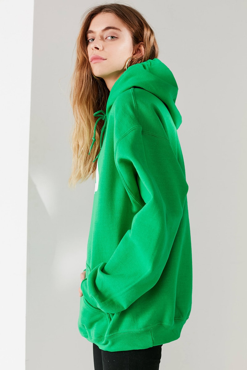 FILA Urban Outfitters Logo Hoodie Sweatshirt Green