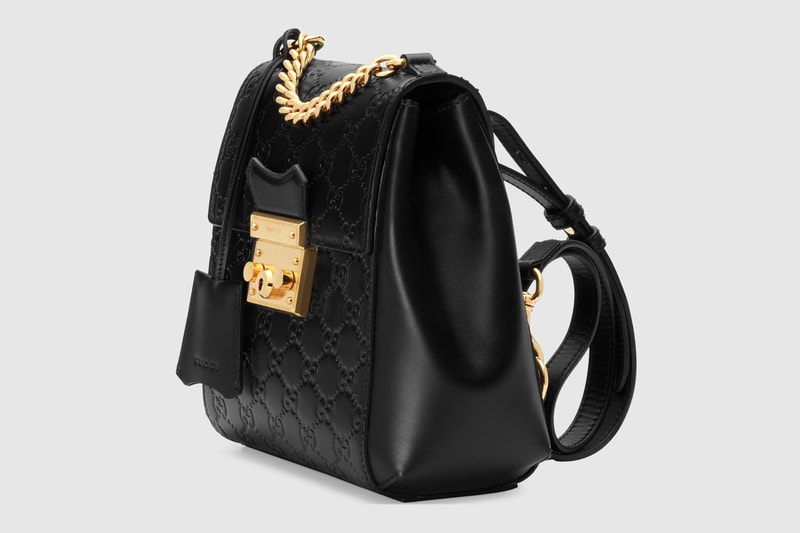 Gucci Padlock GG Supreme Mini Backpack Logo Brown Black Leather