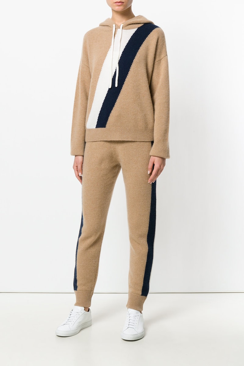Juicy Couture Cashmere Tracksuit Farfetch Beige Tan Grey Red Blue White Yellow Striped Track Pants Hoodie
