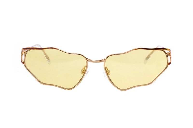 ManeMane Melted Frame Statement Sunglasses Metal Tinted Glass Red Purple Yellow Eyewear Shades