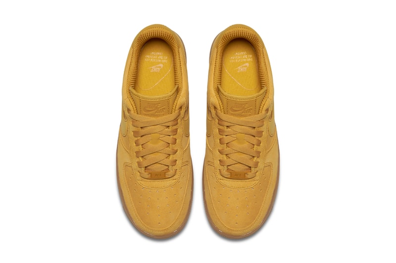Nike Air Force 1 Sneaker Silhouette "Mineral Yellow" Colorway Color Bright Shoe Suede Gum Sole