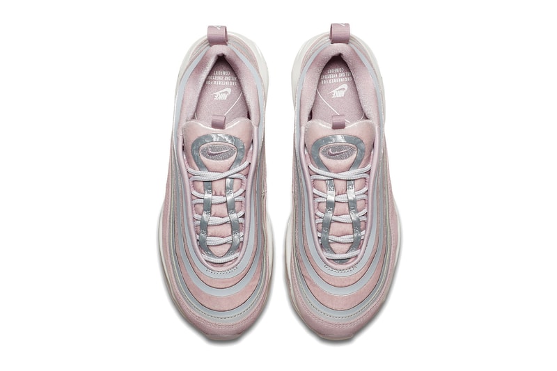 Nike Air Max 97 Ultra LX Particle Pink Vast Grey Summit White Sneaker Suede Leather Textile Mesh Upper Retro Shoe