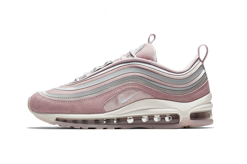 Nike Air Max 97 Ultra LX Particle Pink Vast Grey Summit White Sneaker Suede Leather Textile Mesh Upper Retro Shoe