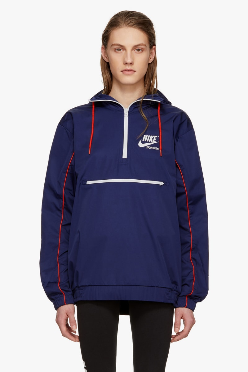 nike track jackets navy black white