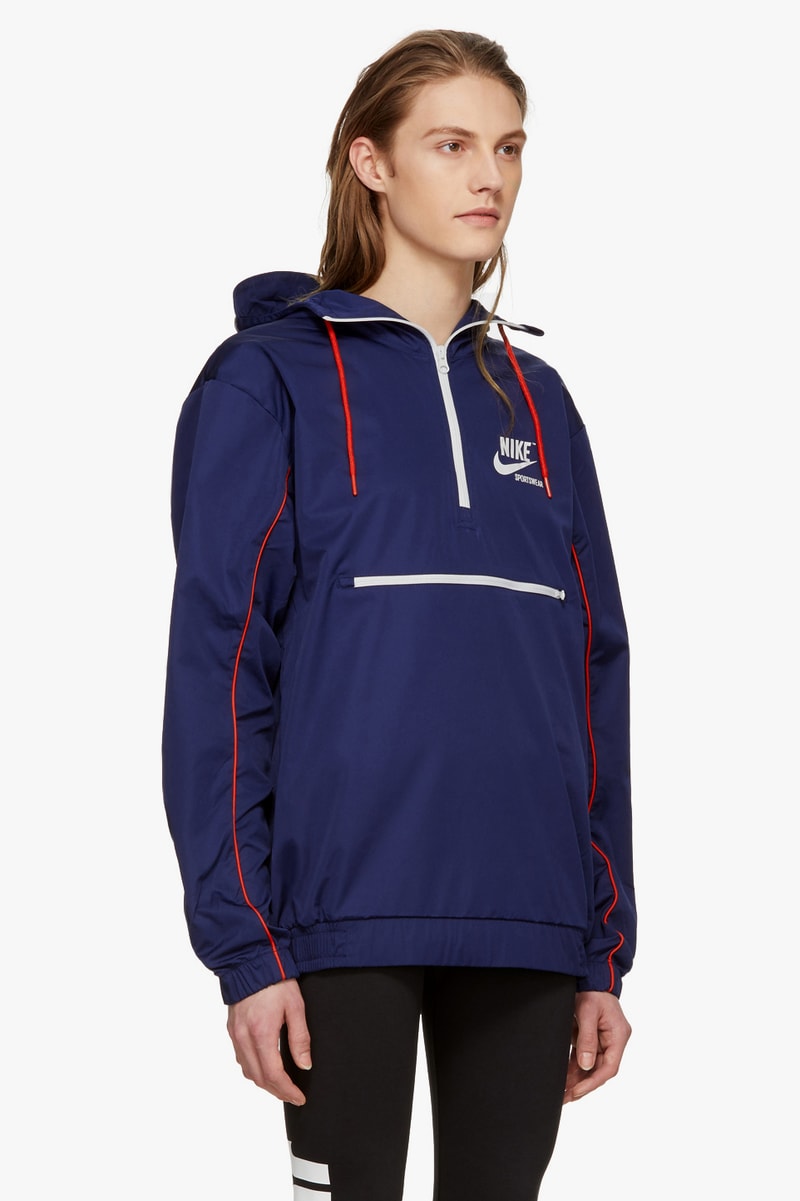nike track jackets navy black white