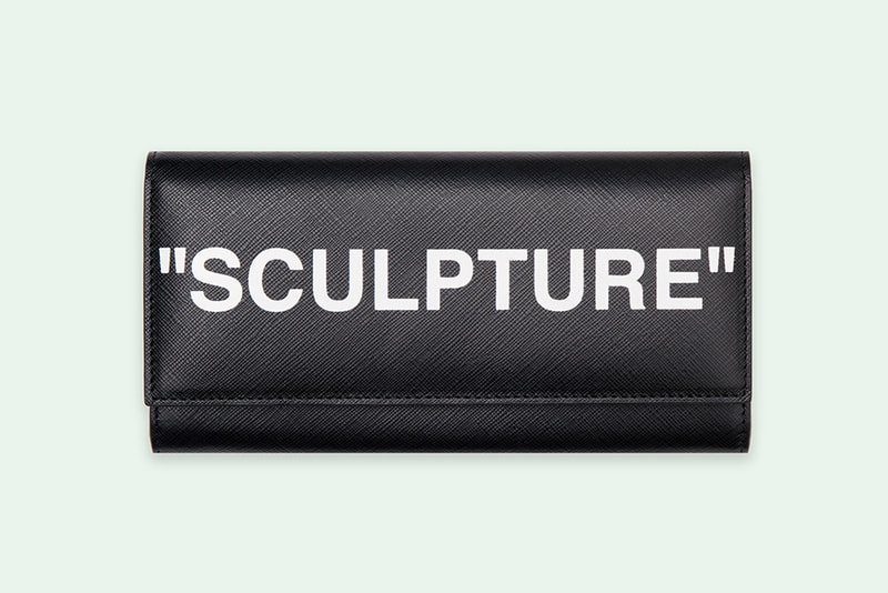 Off-White Virgil Abloh Sculpture Wallet Black White Diag Leather