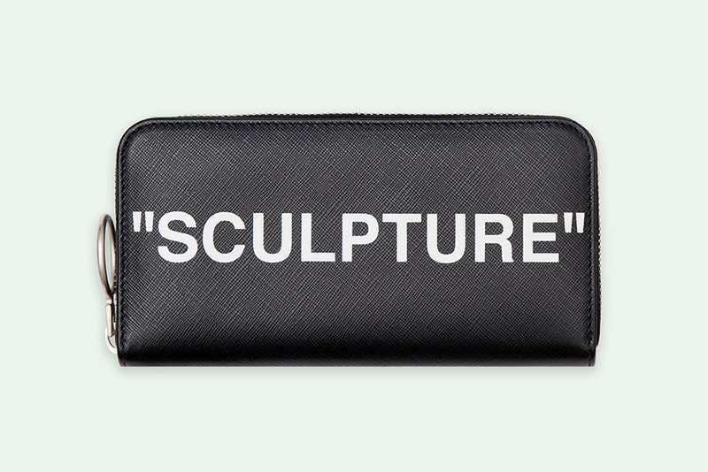 Off-White Virgil Abloh Sculpture Wallet Black White Diag Leather