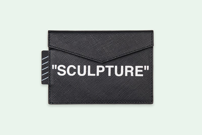 Off-White Virgil Abloh Sculpture Wallet Black White Diag Leather