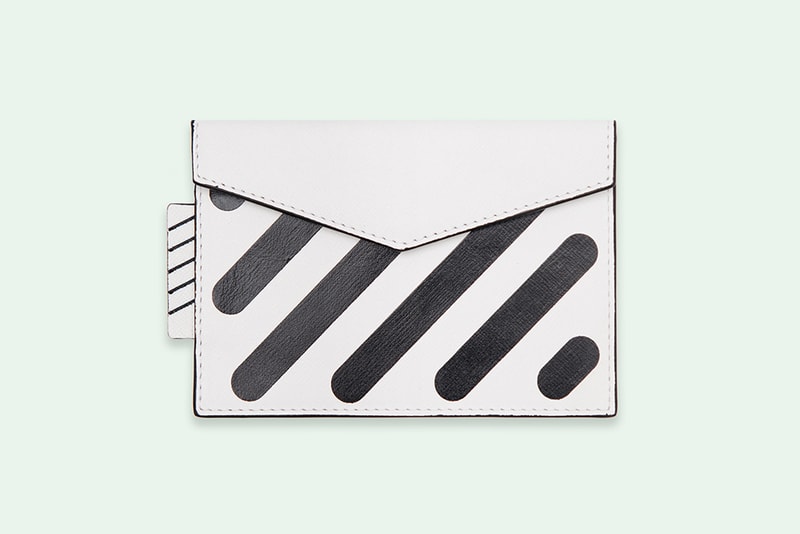 Off-White Virgil Abloh Sculpture Wallet Black White Diag Leather