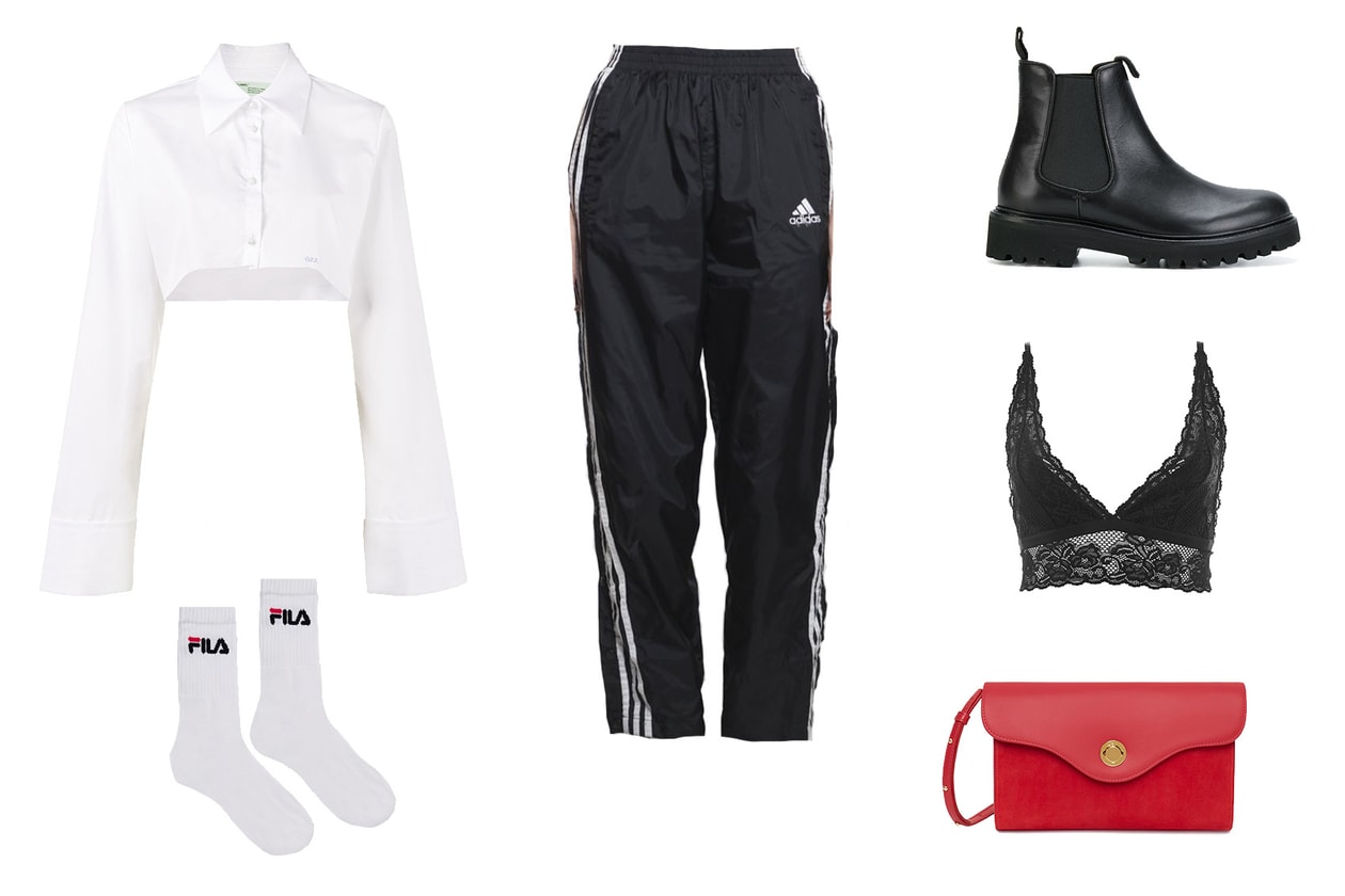 How to Wear Track Pants Vintage Adidas Sporty Retro Button up Black Athleisure Luxury Off-White Mansur Gavriel Nike Fila Kappa