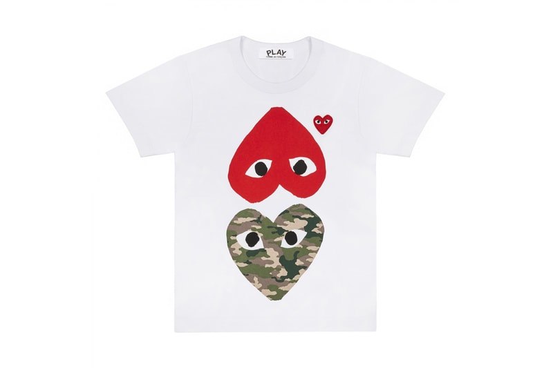 COMME des GARÇONS PLAY Camouflage T-shirts Dover Street Market Where To Buy Heart Logo