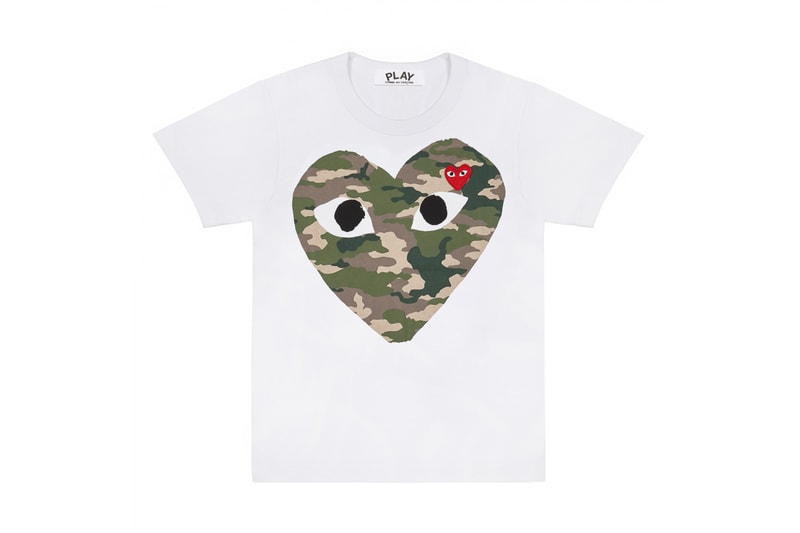COMME des GARÇONS PLAY Camouflage T-shirts Dover Street Market Where To Buy Heart Logo
