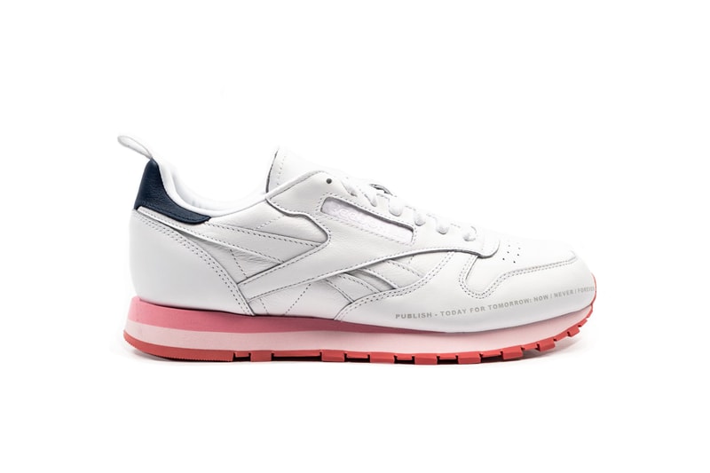 Publish Brand Reebok Classic Leather White Pink Red Dual Tone Sole Retro Silhouette Sneaker Collaboration