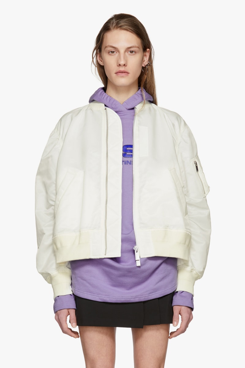 sacai all white ma 1 bomber jacket