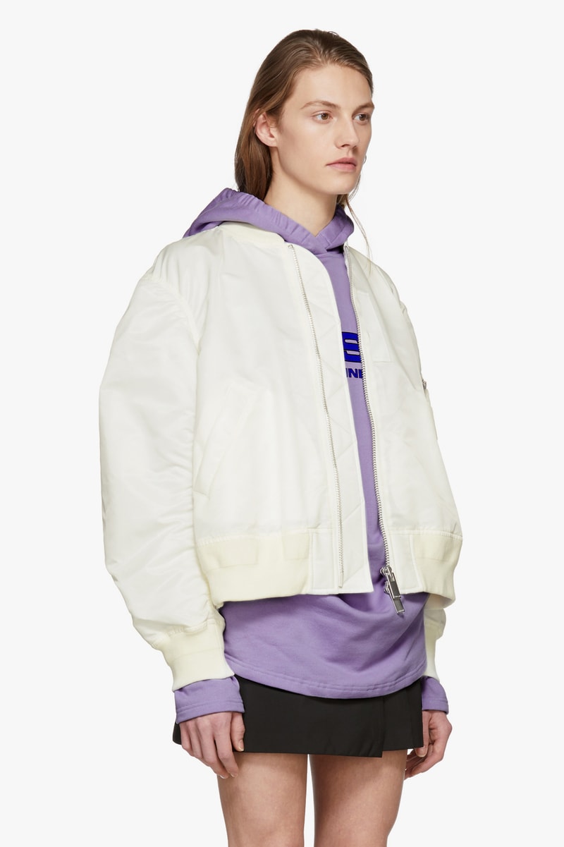 sacai all white ma 1 bomber jacket