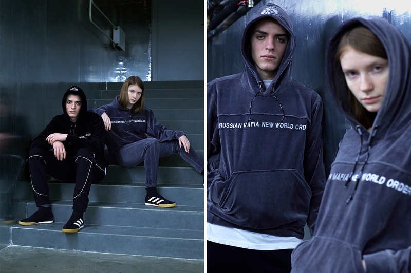 Sever x KM20 Russian Mafia New World Order Capsule Collection Grey Black Velour Tracksuit