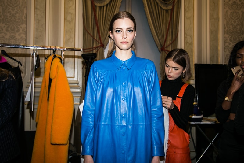 STAND stockholm fashion week 2018 fall winter menswear womenswear backstage behind the scenes scandi style leather faux fur shearling coat