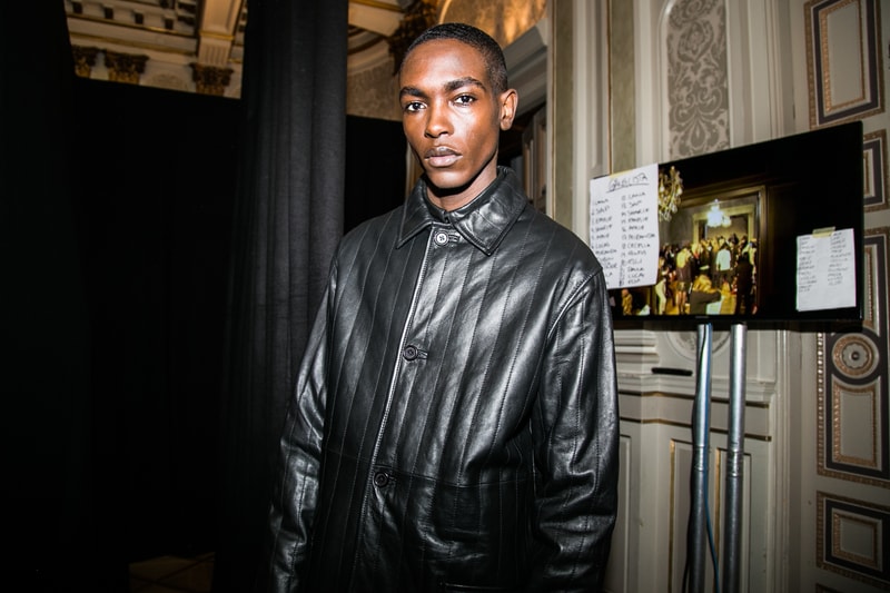 STAND stockholm fashion week 2018 fall winter menswear womenswear backstage behind the scenes scandi style leather faux fur shearling coat