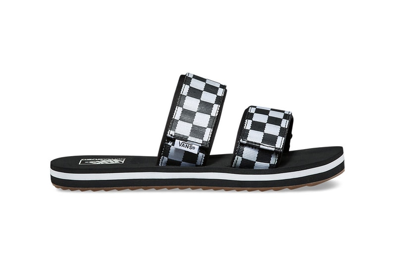 Vans Cayucas Checkerboard Slide Black