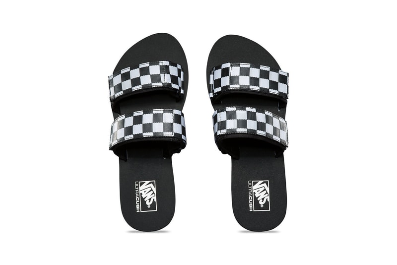 Vans Cayucas Checkerboard Slide Black