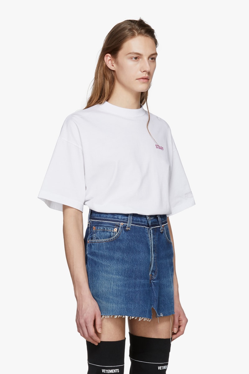 Vetements Entry Level T-Shirt Affordable White Pink Print Staff Merchandise Merch Demna Gvasalia