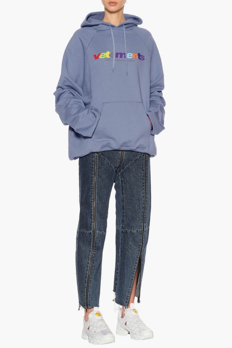 Vetements Rainbow Logo Oversized Hoodie T-Shirt