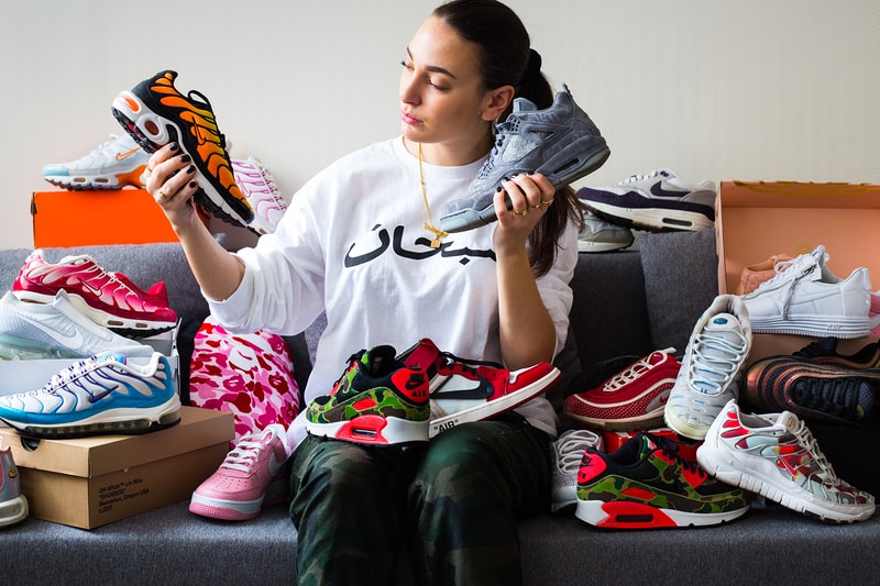 Sneakerhead Jeanne Santoli Instagram Viewmore Nike Sneaker Air Max Jordan 1 Red White Black Collector Baes with Kicks Off White Virgil Abloh Air Max 1 Patta Paris Titolo Switzerland