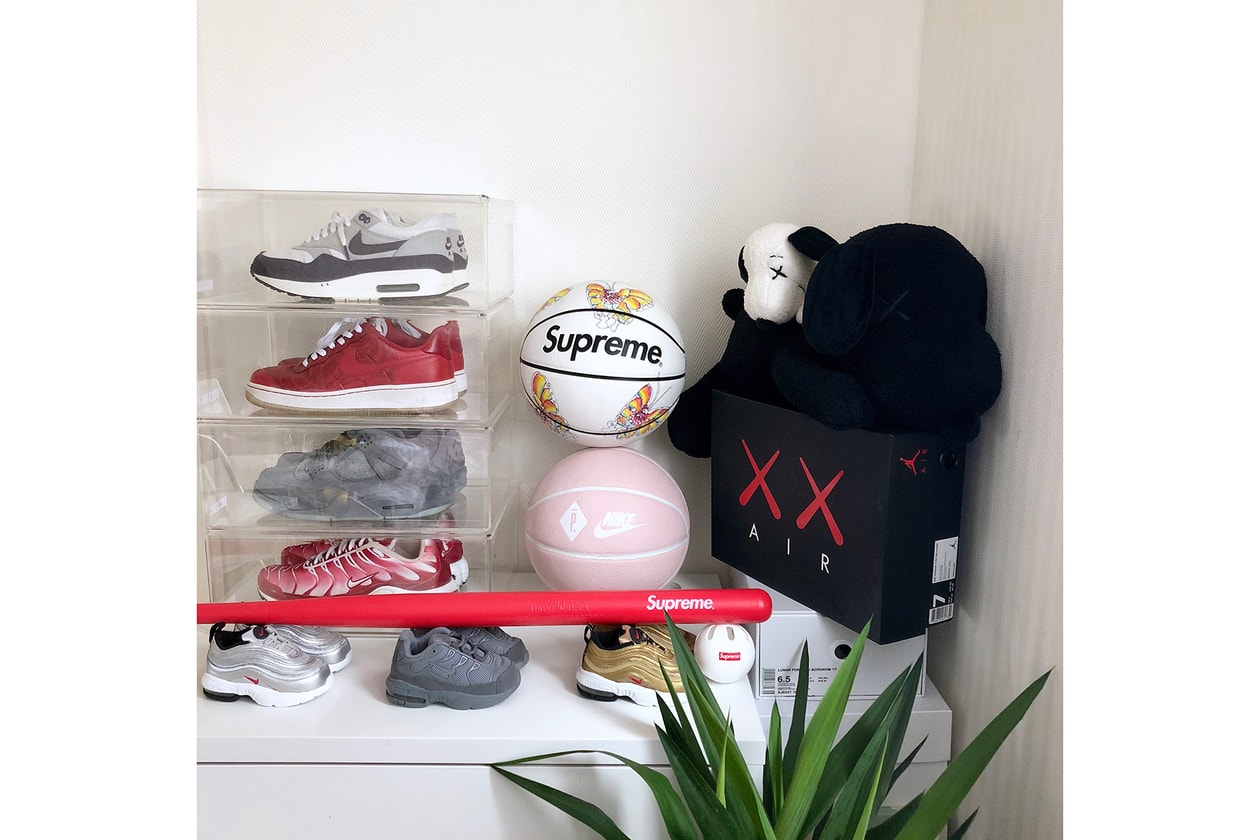 Sneakerhead Jeanne Santoli Instagram Viewmore Nike Sneaker Air Max Jordan 1 Red White Black Collector Baes with Kicks Off White Virgil Abloh Air Max 1 Patta Paris Titolo Switzerland