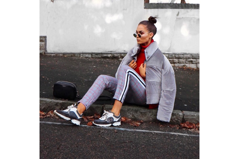 Vintage Chanel Sneaker White Grey Logo lissyroddyy