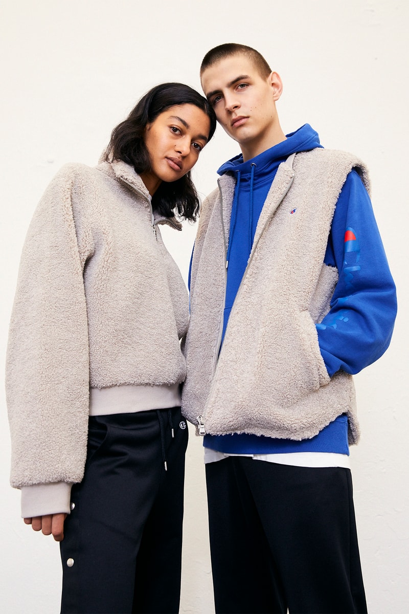 weekday champion collaboration 2018 sports bra logo hoodies T-shirts tearaway popper track pants where to buy
