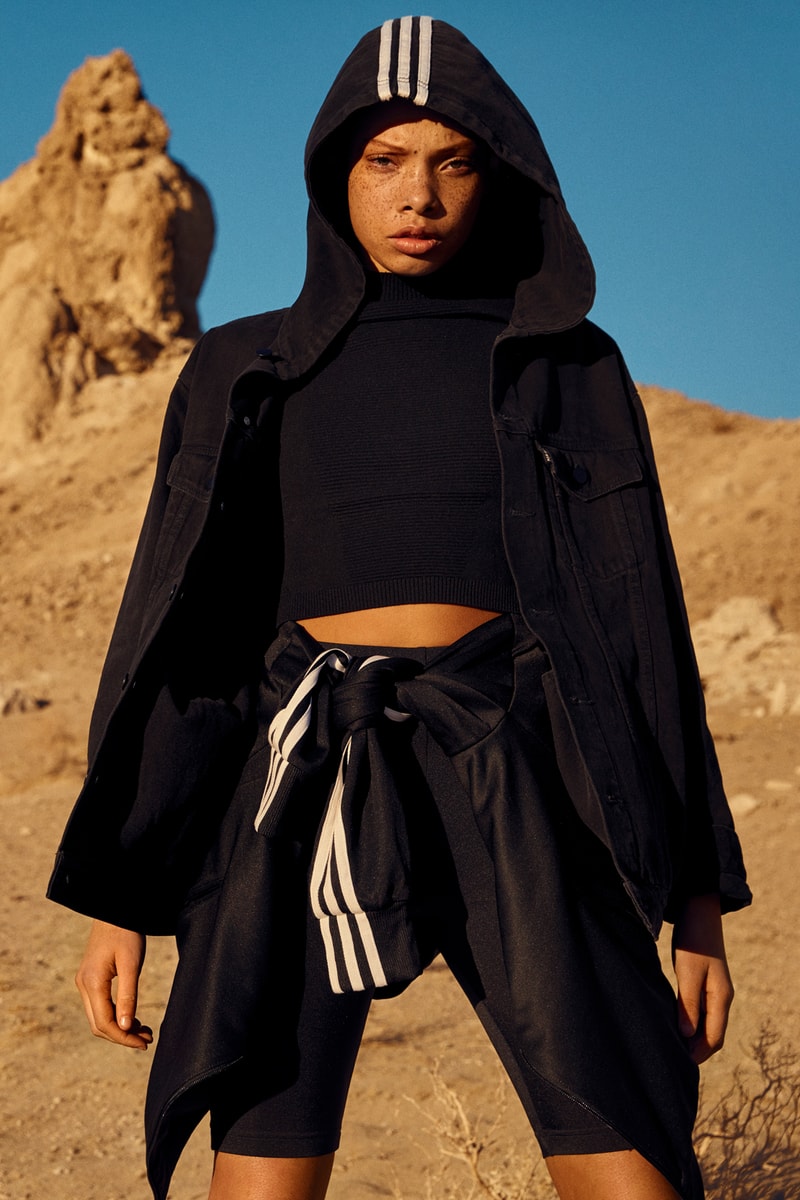 NAKED x adidas Originals Consortium Arkyn Collection Denim Jacket Crop Top Shorts Black
