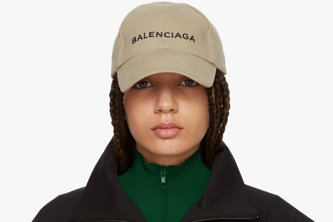 Balenciaga Cotton Twill Logo Cap in Beige Tan | Hypebae display picture 1